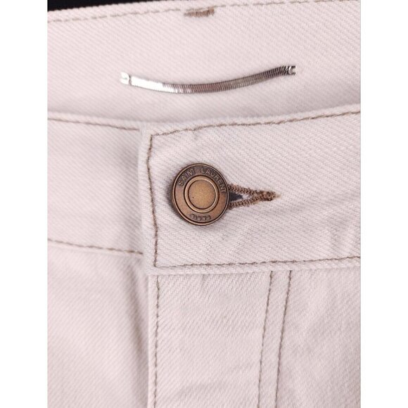 Saint Laurent Paris D18 M/SL-LW Jeans 34 Mens Off White Defect New - Picture 4 of 16
